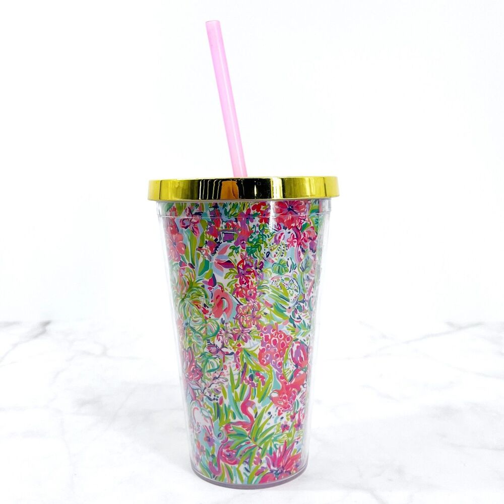 Lilly Pulitzer "Lilly's Favorite Things" Acrylic Travel Tumbler With Lid & Straw